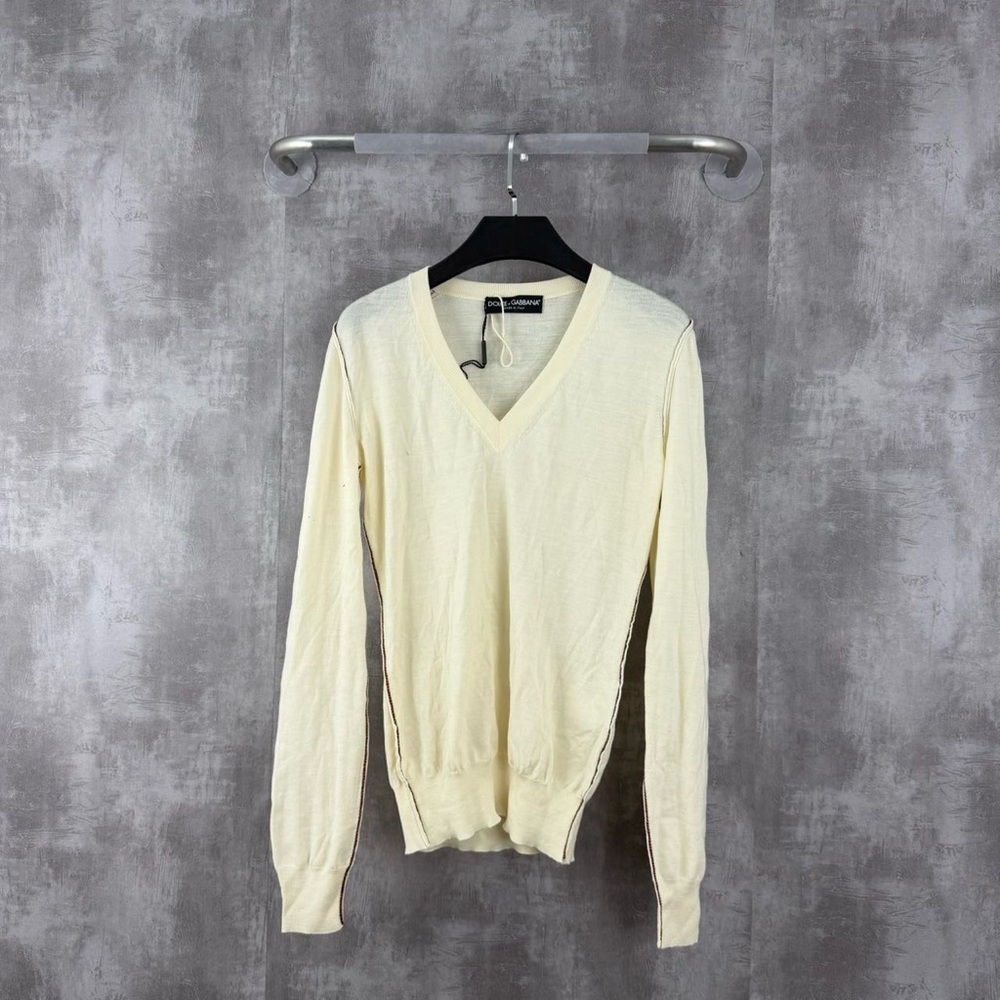 🚩steal authentic Dolce & Gabbana Cream Knitwear